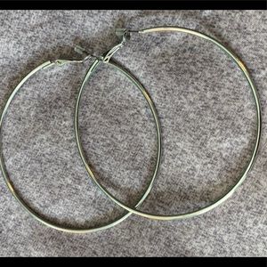 Large silver hoop earrings